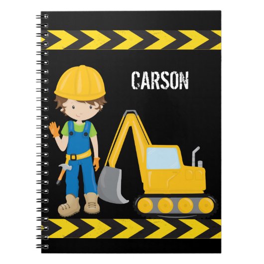 Carnet Cool Véhicule de construction Garçon Enfants perso (Devant)