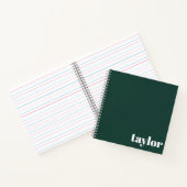 Carnet Cool Vert moderne minimaliste tendance personnalis (Intérieur)