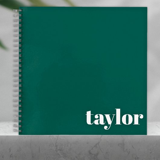 Carnet Cool Vert moderne minimaliste tendance personnalis