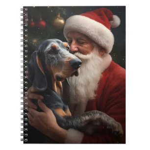 Carnet Coonhound Bluetick avec Noël au Père Noël