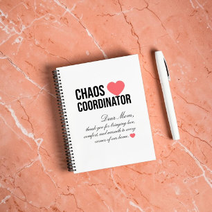 Carnet Coordonnateur de chaos Cadeau unique personnalisé