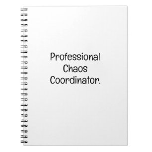 Carnet Coordonnateur de chaos, collègue de travail spirit