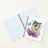 Carnet Copie d'un dessin à la main d'un chat mignon drôle (Intérieur)