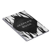 Carnet Copie noire et blanche de tigre de monogramme (Côté Droit)