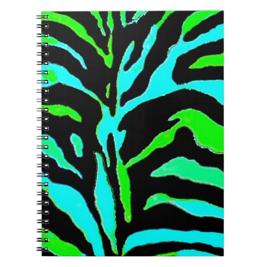 Carnet Copie verte et bleue abstraite 2 de zèbre (Devant)