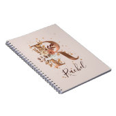 Carnet Copper Autumn Floral Letter R Fall Flowers (Côté Droit)