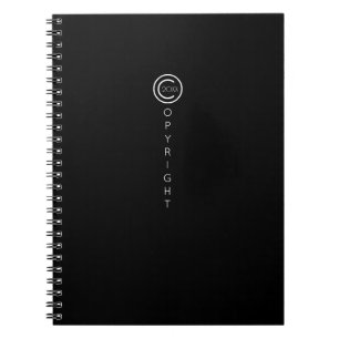 Carnet Copyright Moderne Typographique Noir