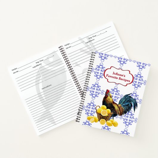Carnet Coq Avec Panier De Citrons (Intérieur)