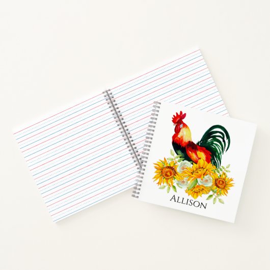 Carnet Coq avec Sunflower Ferme (Intérieur)