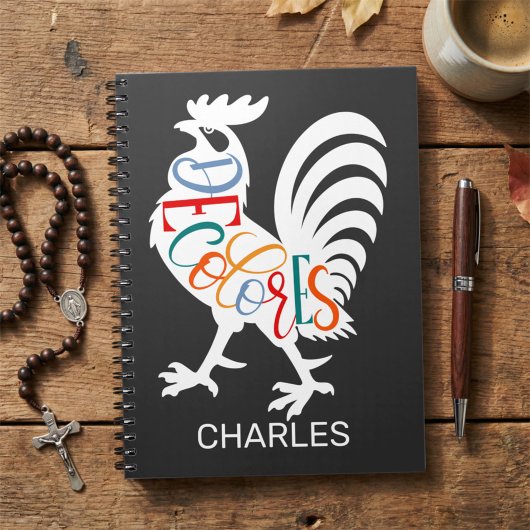 Carnet Coq de Cursillo DeColores Silhouette Blanche