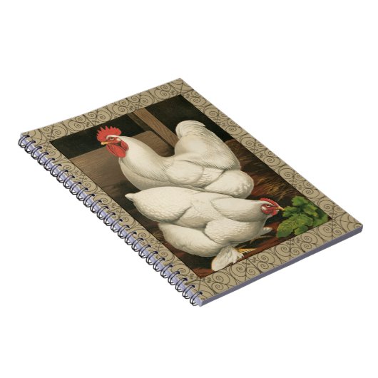 Carnet Coq & Hen à l'extérieur Hen House avec frontière b (Côté Droit)