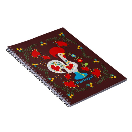 Carnet Coq traditionnel de Barcelos en blanc (Côté Droit)