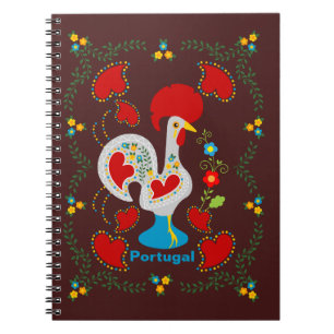 Carnet Coq traditionnel de Barcelos en blanc