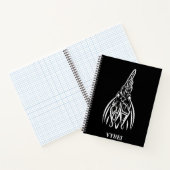 Carnet Coq tribal noir et blanc (Intérieur)