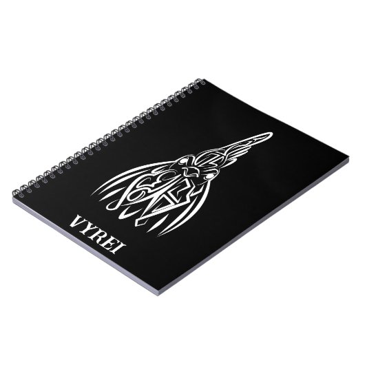 Carnet Coq tribal noir et blanc (Côté gauche)