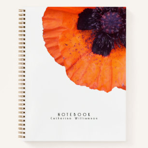 Carnet Coquelicot Rouge Orange Personnalisé
