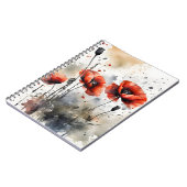 Carnet Coquelicots - Fleurs aquarelle (Côté gauche)