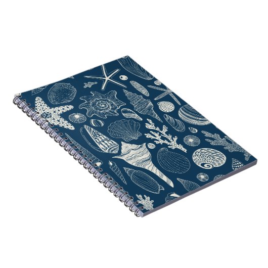 Carnet Coques de mer sur bleu foncé (Côté Droit)