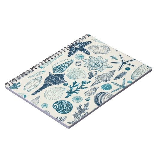 Carnet Coques de mer sur le blanc (Côté gauche)