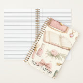 Carnet Coquette Aesthetic Pink Bow Makeup Personalized No (À l'intérieur)