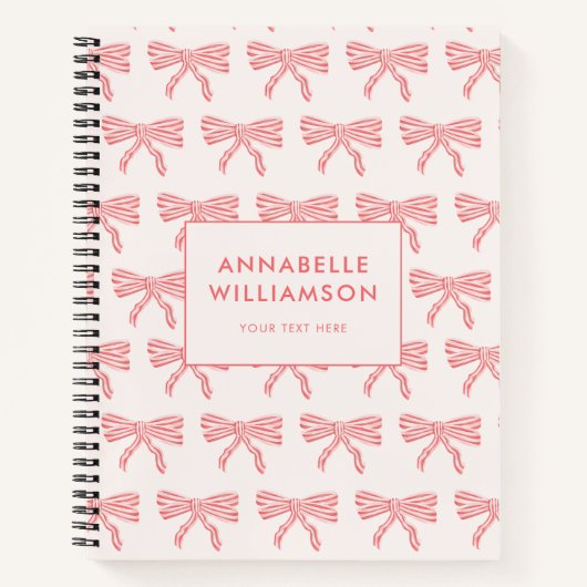 Carnet Coquette Bow Rose (Devant)