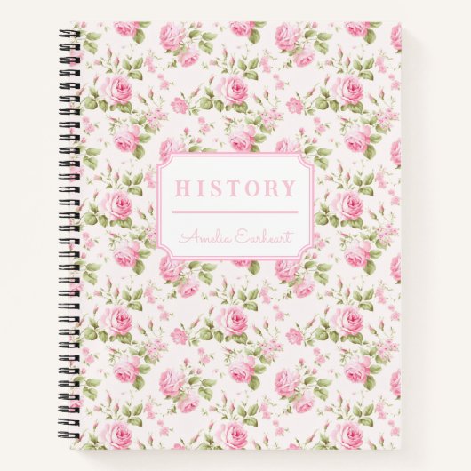 Carnet Coquette Bow rose Cottage Rose Monogramme (Devant)