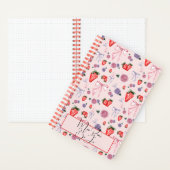 Carnet Coquette Bow, rose et fraise motif BuJo (À l'intérieur)
