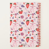 Carnet Coquette Bow, rose et fraise motif BuJo (Verso)