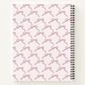Carnet Coquette Bows Rose Nom personnalisé Sketchbook (Dos)