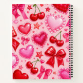 Carnet Coquette Cœurs Roses et Cerises (Dos)