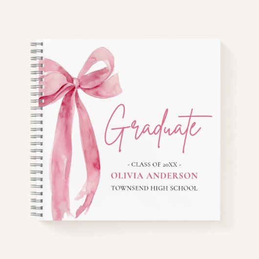 Carnet Coquette de la botte rose moderne Graduate Graduat (Devant)
