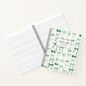Carnet Coquette élégante esthétique Green Bows Spiral (Intérieur)