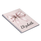 Carnet Coquette esthétique arc rose Nom personnalisé (Côté Droit)