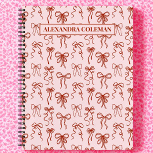 Carnet Coquette esthétique rose et rouge boue