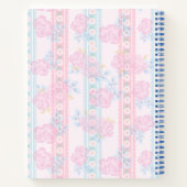 Carnet Coquette florale bleu clair Nom personnalisé (Dos)