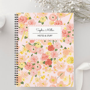 Carnet Coquette florale Cottagecore spirale esthétique