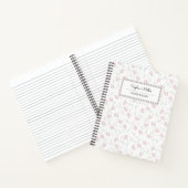 Carnet Coquette florale rose pâle Esthétique (Intérieur)