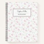 Carnet Coquette florale rose pâle Esthétique (Devant)