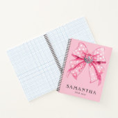 Carnet Coquette Girinine Disco Ball Pink Plaid Bow (Intérieur)