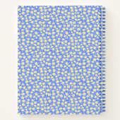 Carnet Coquette jaune bleu florale spirale personnalisée (Dos)