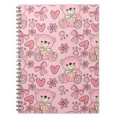 Carnet  Coquette Pink Teddy Bear Seamless Pattern (Devant)
