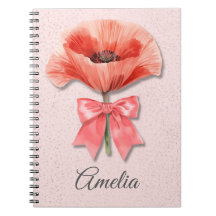 Carnet Coquette Poppy | Journal Floral Rose