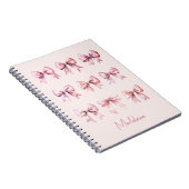 Carnet Coquette rose Bow Nom personnalisé (Côté Droit)