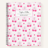 Carnet Coquette rose cerise avec arcs Monogramme (Devant)