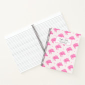 Carnet Coquette Rose Retro Casquette Avec Monogramme Bow (Intérieur)