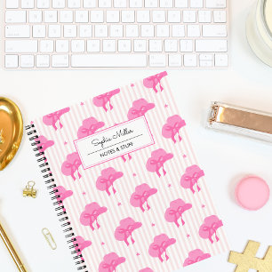 Carnet Coquette Rose Retro Casquette Avec Monogramme Bow