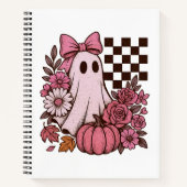Carnet Coquette rose rétro Fille fantôme avec Bow Hallowe (Devant)