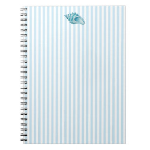 Carnet Coquillage Conque Nautique Rayure Bleue Prépa