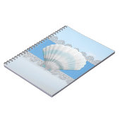 Carnet Coquillage et dentelle bleus mous (Côté gauche)