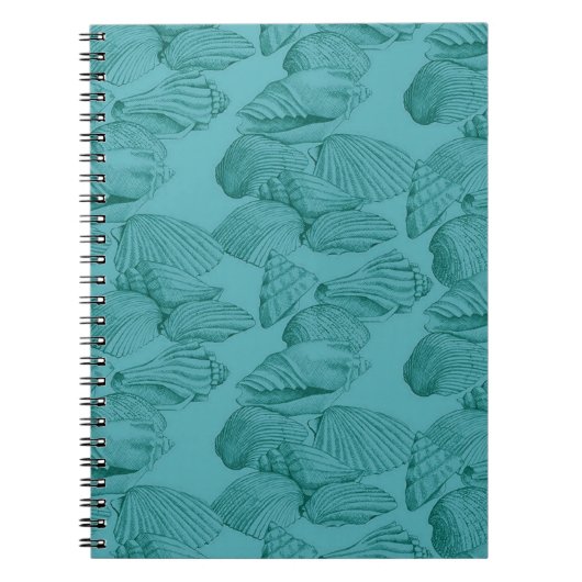 Carnet Coquillages à Aqua (Devant)